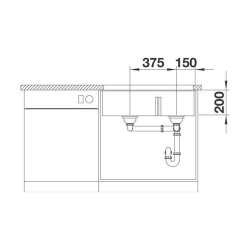 BLANCO Unterbaubecken SUBLINE 430/270-U SILGRANIT, InFino