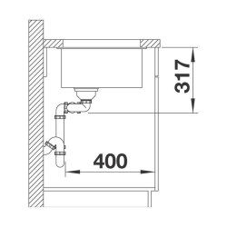 BLANCO Unterbaubecken SUBLINE 430/270-U SILGRANIT, InFino