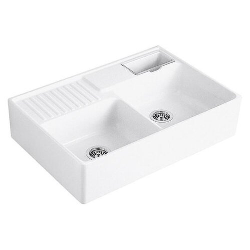 Villeroy & Boch Spülmodul Spülstein Doppelbecken Excenterbedienung Classicline RW Stone White