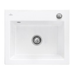 Villeroy & Boch Einbauspüle Subway 60 S Flat flächenbündig mit Excenterbetätigung Classicline RW Stone White