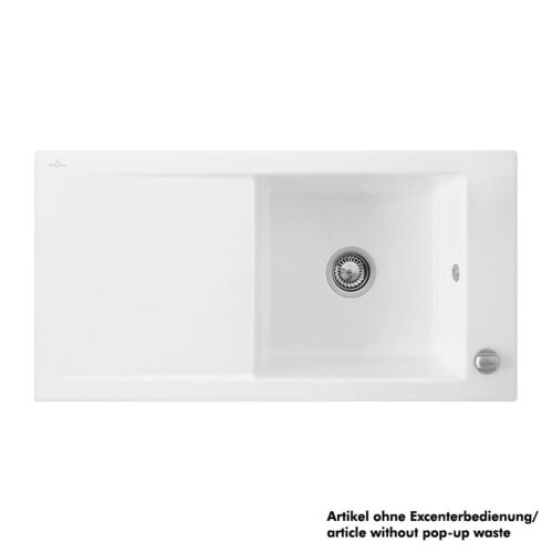 Villeroy & Boch Einbauspüle flächenbündig Timeline 60 Flat mit Handbetätigung Classicline RW Stone White