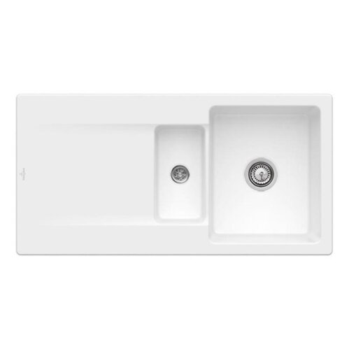 Villeroy & Boch Einbauspüle Siluet 60 R Flat flächenbündig mit Handbetätigung Classicline RW Stone White