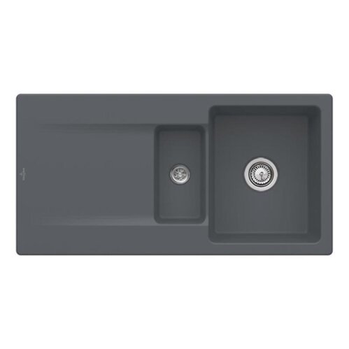 Villeroy & Boch Einbauspüle Siluet 60 R Flat flächenbündig mit Excenterbetätigung Classicline i4 Graphit