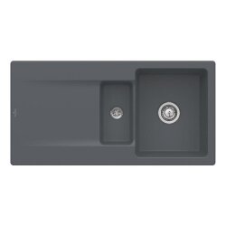 Villeroy & Boch Einbauspüle Siluet 60 R Flat flächenbündig mit Excenterbetätigung Classicline i4 Graphit