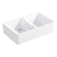Villeroy & Boch Spülmodul Spülstein Doppelbecken 90 X mit Excenterbetätigung Classicline R1 Weiß (alpin) glänzend