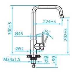 Caressi Küchenarmatur Black und White Line CA106 ECO