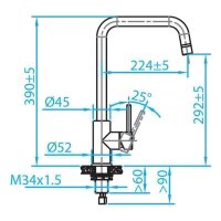 Caressi Küchenarmatur Black und White Line CA106 ECO