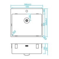 Caressi Einbauspüle CAPPR10 CAPP55KR10 59 x 52 cm Edelstahl