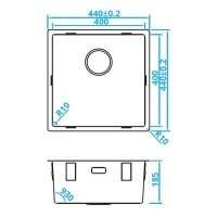 Caressi Einbauspüle Basic Line CABLPP40R10 44 x 44 cm Edelstahl