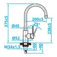 Caressi Küchenarmatur Edelstahl CABL002I