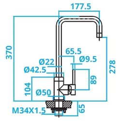 Caressi Küchenarmatur Chrom CABL004CH