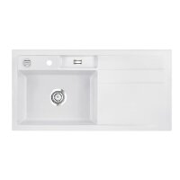 Systemceram Einbauspüle KeraDomo Bela 100 Becken links Excenterbetätigung Satin