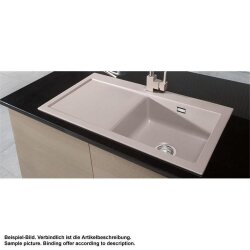 Systemceram Einbauspüle KeraDomo MERA 90 Becken rechts Handbedienung Satin