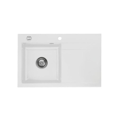 Systemceram Einbauspüle KeraDomo STEMA 80 Becken links Excenterbedienung Satin