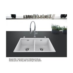 Systemceram Einbauspüle KeraDomo MERA TWIN F/o flächenbündig einbaubar Handbedienung Alu