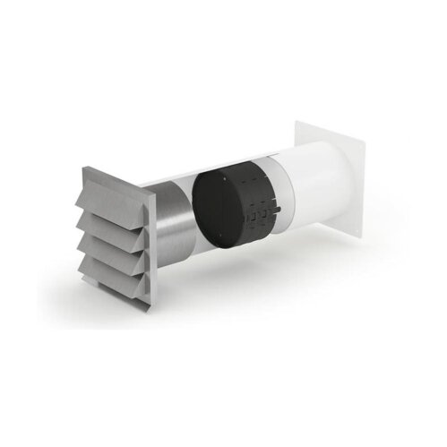Naber COMPAIR Mauerkasten E-Jal 150 inkl. THERMOBOX, Jalousie Edelstahl, innen Rundrohr-Anschluss
