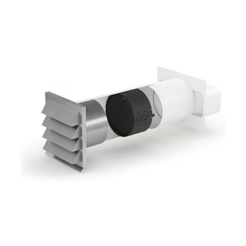 Naber COMPAIR Mauerkasten E-Jal flow 150 inkl. THERMOBOX, Jalousie Edelstahl, innen Rechteck-Anschluss