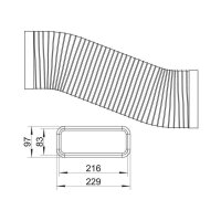 Naber COMPAIR System Ø 150 Stahl SF-VRO flex 150 Flachkanalrohr, Aluminium Länge 1000 mm