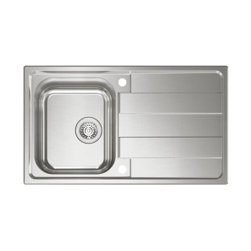 Naber Einbauspülen-Set Riva 2 Edelstahl mit Küchenarmatur Drive 1 Chrom Hochdruck