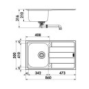 Naber Einbauspülen-Set Riva 2 Edelstahl mit Küchenarmatur Drive 1 Chrom Hochdruck