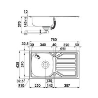 Naber Einbauspülen-Set Nava 2 Edelstahl mit Küchenarmatur Drive 1 Chrom Hochdruck
