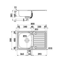 Naber Einbauspülen-Set Nava 3 Edelstahl mit Küchenarmatur Drive 1 Chrom Hochdruck