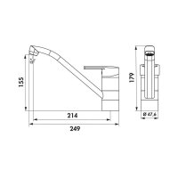 Naber LINEA Küchenarmatur Casa 5 Fensterarmatur Chrom
