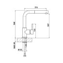 Naber LINEA Küchenarmatur Arco 2 mit ausziehbarem Auslauf Chrom Hochdruck