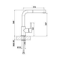 Naber LINEA Küchenarmatur Arco 2 mit ausziehbarem Auslauf graphit Niederdruck