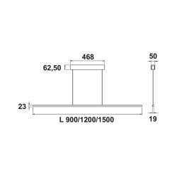 LUMICA Slim LED schwarz, Länge 1500 mm, 22 Watt