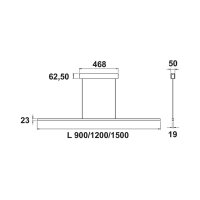 LUMICA Slim LED schwarz, Länge 1500 mm, 22 Watt