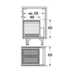 Hailo Abfallsammler 3631491 Triple XL 450 18/18