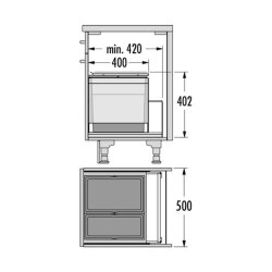 Hailo Abfallsammler 3631581 Triple XL 500 18/28
