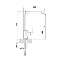 Naber LINEA Küchenarmatur Arco 2 mit ausziehbarem Auslauf farbige Oberfläche