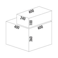 Naber Abfallsammler Cox® Base 360 S/600-4 mit Base-Board, für Frontauszüge, mit Biodeckel, anthrazit