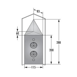 Thebo Mira ES3 Eck-Steckdosenelement, schwarz