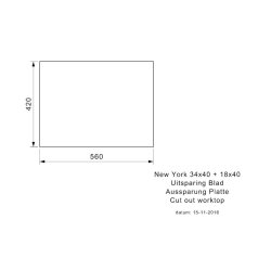 Reginox Einbaubecken New York 34/18x40 Edelstahl Becken links mit Handbetätigung