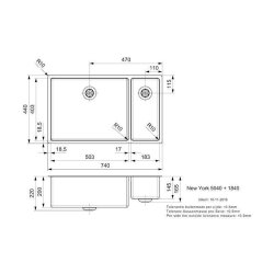 Reginox Einbaubecken New York 50/18X40 Edelstahl Becken...
