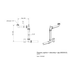 Reginox Panama-Siphon / Geruchverschluss 1 1/2" x 40/50 mm, mit 1 Geräteanschluss