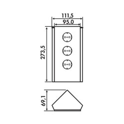 WIPO Mira Eck Glas, Ecksteckdosenelement