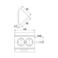 Naber Eckbox 3, Aufbausteckdosenelement