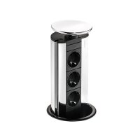 EVOline Port 1, versenkbares Steckdosenelement, mit 3 Schukosteckdosen
