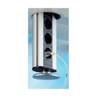 EVOline Port 1, versenkbares Steckdosenelement, mit 3 Schukosteckdosen