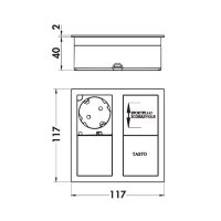 Naber Plaza 2, Einbausteckdosenelement, mit 2 Schuko-Steckdosen