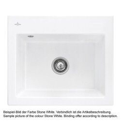 Villeroy & Boch Einbaubecken Siluet 60 S Classicline RW Stone White Excenterbetätigung