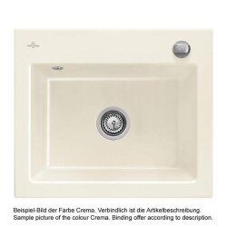 Villeroy & Boch Einbaubecken flächenbündig Siluet 60 S Flat Classicline KR Crema (glänzend) Handbetätigung
