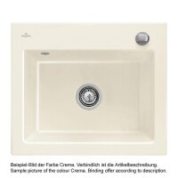 Villeroy & Boch Einbaubecken flächenbündig Siluet 60 S Flat Classicline KR Crema (glänzend) Handbetätigung