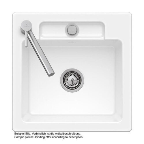 Villeroy & Boch Einbaubecken flächenbündig Siluet 50 S Flat Classicline R1 Weiß alpin (glänzend) Excenterbetätigung