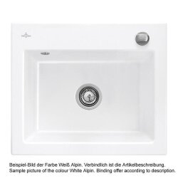 Villeroy & Boch Einbaubecken flächenbündig Siluet 50 S Flat Classicline R1 Weiß alpin (glänzend) Excenterbetätigung