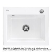 Villeroy & Boch Einbaubecken flächenbündig Siluet 50 S Flat Classicline R1 Weiß alpin (glänzend) Excenterbetätigung